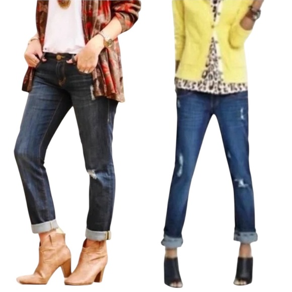 CAbi Denim - CABI Style #3045 Slim Boyfriend distressed stretch jeans size 0
